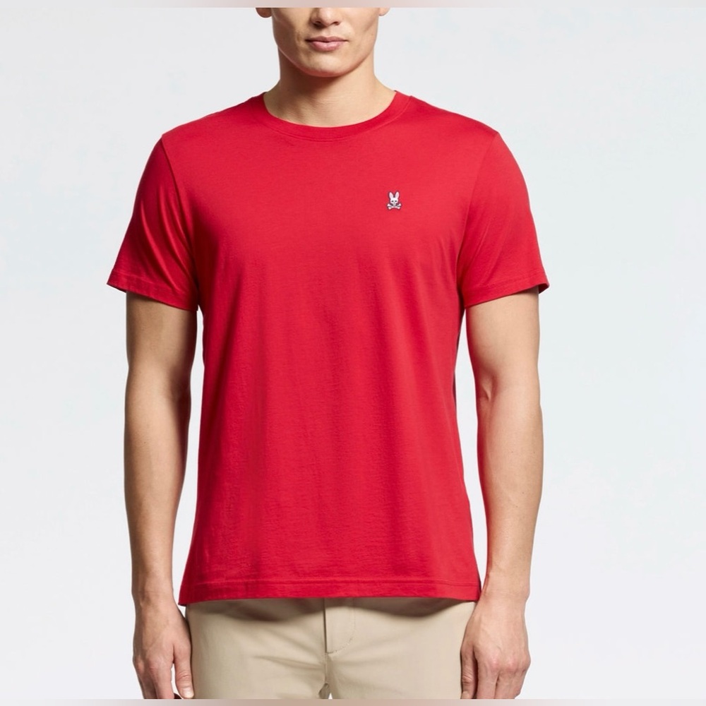 Psycho Bunny Mens Classic Crew Neck Tee red size 6 large